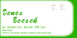 denes becsek business card